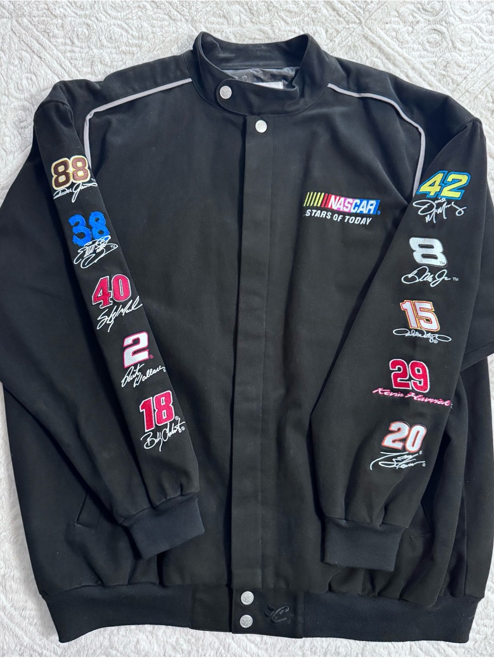 NASCAR Stars Of Today CHASE AUTHENTICS Black Racing Jacket Size XXL / 2XL